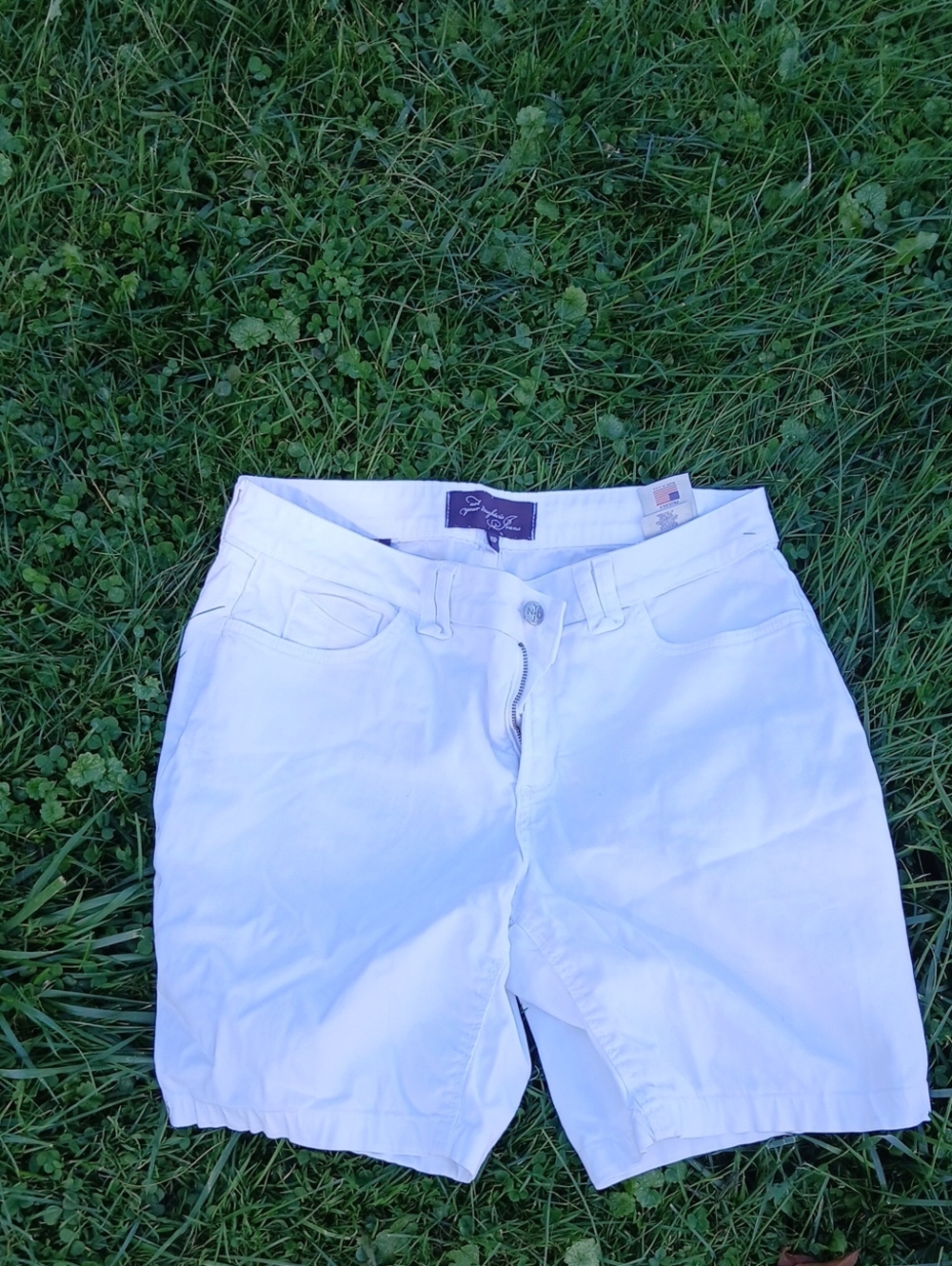 Original NYDJ White Lift Tuck Denim Shorts